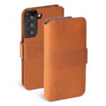 Aizmugurējais vāciņš Krusell  Leather PhoneWallet Samsung Galaxy S22+ cognac (62468) 