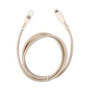 Kabelis Tellur  Green Data Cable Type-C To Lightning 2.4A PD20W 1m nylon Cream 