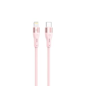 Kabelis Tellur  Silicone Type-C to Lightning Cable PD30W 1m Pink 