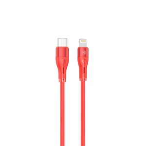 Kabelis Tellur  Silicone Type-C to Lightning Cable PD30W 1m Red 