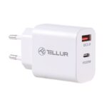 Laadijad ja juhtmed Tellur  Dual Port Wall Charger PDHC PD 20W + QC3,0 18W White 