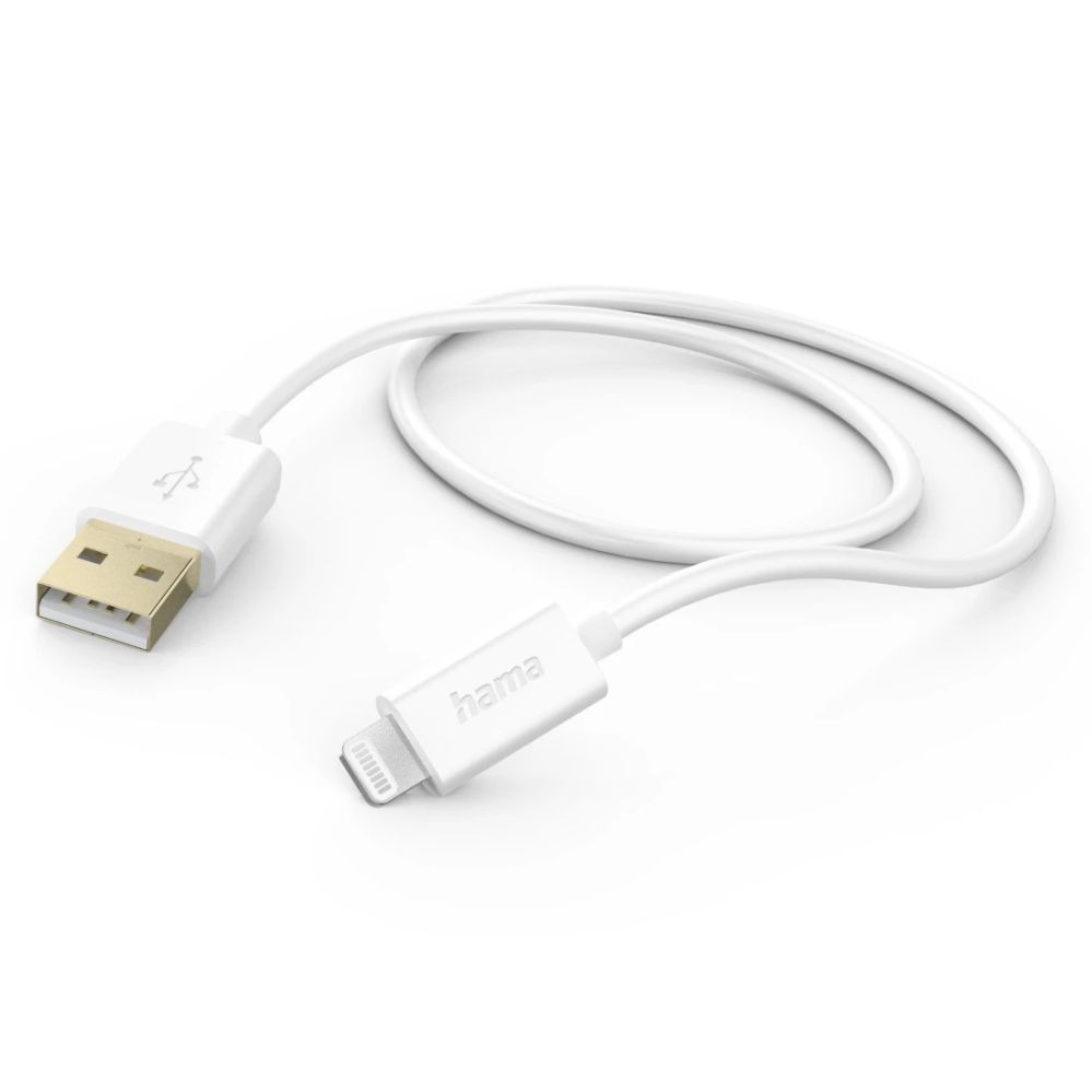 Kabelis Hama Hama 00201581 Charging Cable, USB-A - Lightning 1.5m white