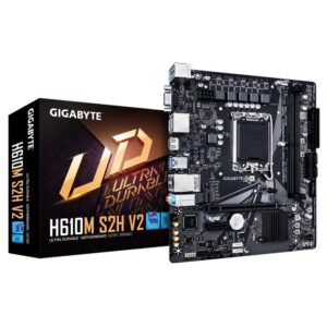 Motherboard for Intel processors Gigabyte  Mainboard||Intel H610|LGA1700|Micro-ATX|Memory DDR5|Memory slots 2|1xPCI-Express 3.0 1x|1xPCI-Express 4.0 16x|1xM.2|1x15pin D-sub|1xHDMI|2xDisplayPort|4xUSB 2.0|2xUSB 3.2|1xPS/2|1xRJ45|3xAudio port|H610MS2HV21.0 