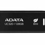 Zibatmiņa ADATA  MEMORY DRIVE FLASH USB3.2 128G/BLACK UC320-128G-RBK/BK 