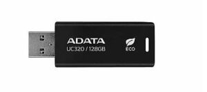 Zibatmiņa ADATA  MEMORY DRIVE FLASH USB3.2 128G/BLACK UC320-128G-RBK/BK 