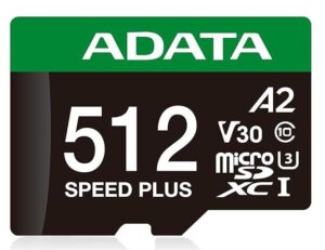 Cita datorprece ADATA  MEMORY MICRO SDXC 512GB UHS-I/UD512GUI3V30A2SP-RA1 