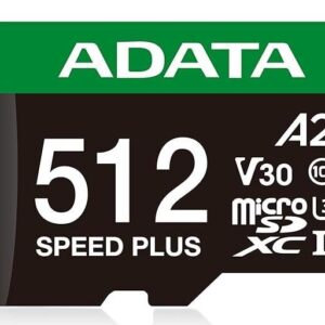Cita datorprece ADATA  MEMORY MICRO SDXC 512GB UHS-I/UD512GUI3V30A2SP-RA1 