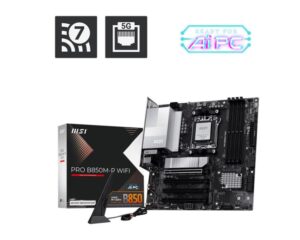 AMD procesoriaus pagrindinė plokštė MSI  Mainboard||AMD B850|SAM5|Micro-ATX|Memory DDR5|Memory slots 4|PROB850M-PWIFI 
