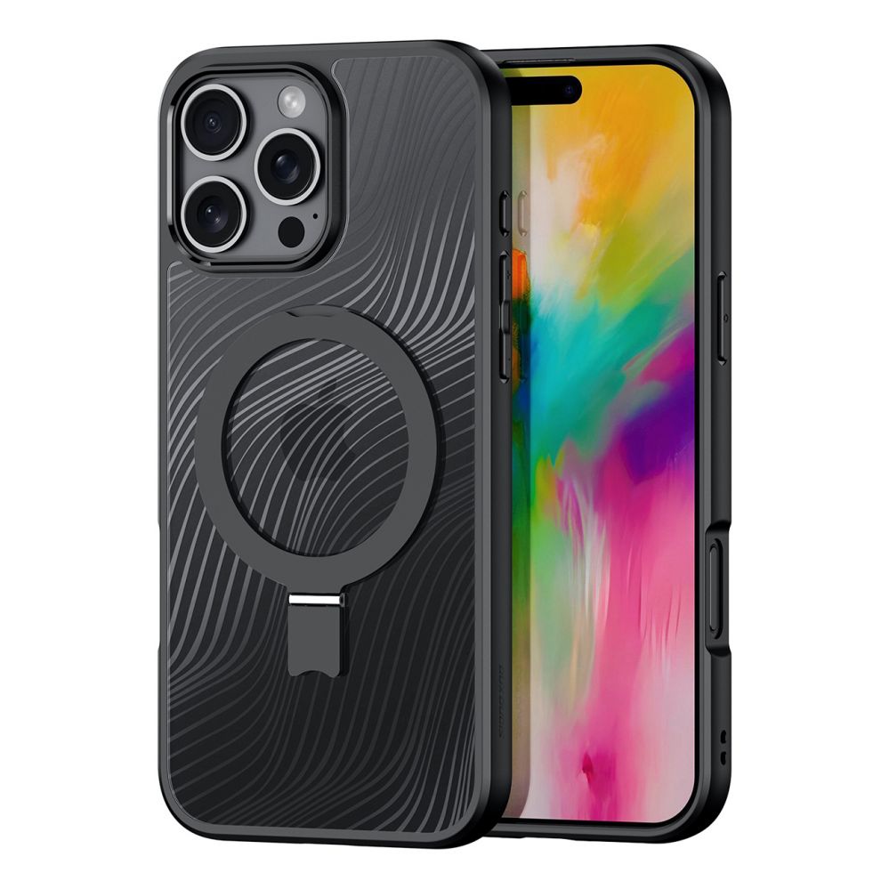 Tagakaaned Dux Ducis Dux Ducis Aimo Mag Case with MagSafe and Stand for iPhone 16 Pro Max - Black