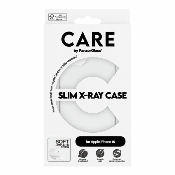 Back panel cover Panzer Glass CARE by PanzerGlass Slim X-Ray Case for iPhone 15 - Clear