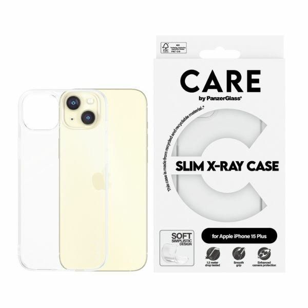 Back panel cover Panzer Glass CARE by PanzerGlass Slim X-Ray Case for iPhone 15 Plus - Clear