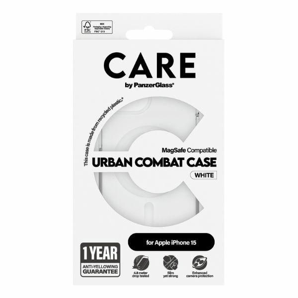 Back panel cover Panzer Glass CARE by PanzerGlass Urban Combat Case MagSafe for iPhone 15 - White