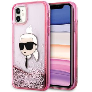 Aizmugurējais vāciņš Karl Lagerfeld  Karl Lagerfeld Glitter Karl Head iPhone 11/XR Case - Pink 