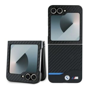 Aizmugurējais vāciņš BMW  BMW Carbon Blue Line Case for Samsung Galaxy Z Flip 6 - Black 