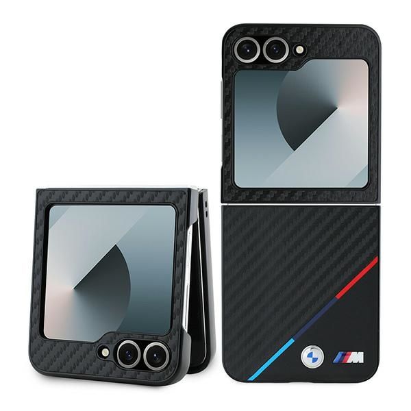 Back panel cover BMW BMW Carbon Tricolor Case for Samsung Galaxy Z Flip 6 - Black