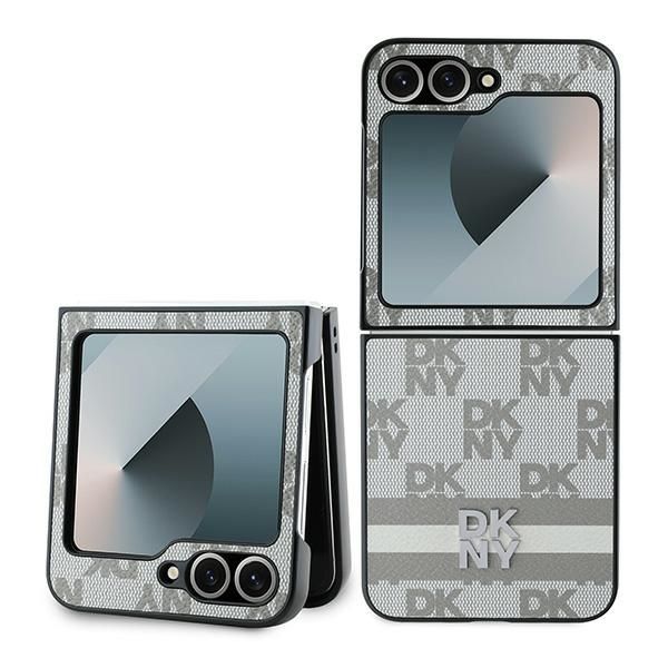 Back panel cover DKNY DKNY Checkered Pattern Printed Stripes Case for Samsung Galaxy Z Flip 6 - Beige