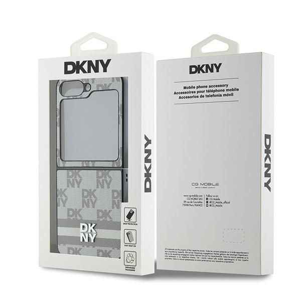 Back panel cover DKNY DKNY Checkered Pattern Printed Stripes Case for Samsung Galaxy Z Flip 6 - Beige