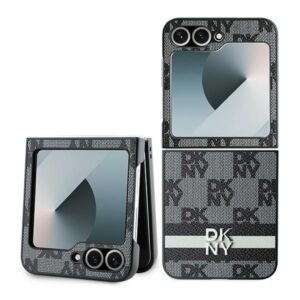 Back panel cover DKNY  DKNY Checkered Pattern Printed Stripes case for Samsung Galaxy Z Flip 6 - black 