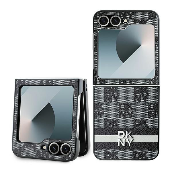 Back panel cover DKNY DKNY Checkered Pattern Printed Stripes case for Samsung Galaxy Z Flip 6 - black