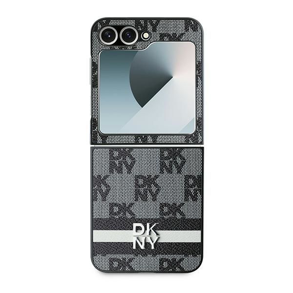 Back panel cover DKNY DKNY Checkered Pattern Printed Stripes case for Samsung Galaxy Z Flip 6 - black