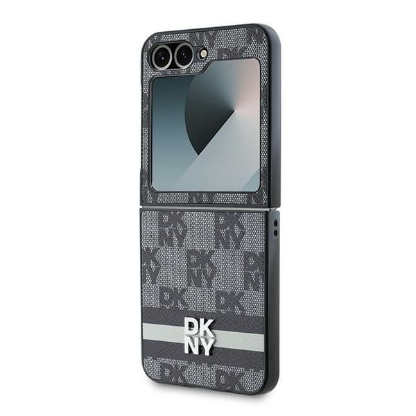 Back panel cover DKNY DKNY Checkered Pattern Printed Stripes case for Samsung Galaxy Z Flip 6 - black
