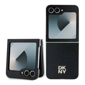 Nugarėlės dėklai DKNY  DKNY Repeat Pattern Stack Logo Case for Samsung Galaxy Z Flip6 - Black 