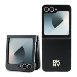 Back panel cover DKNY  DKNY Leather Metal Stack Logo Case for Samsung Galaxy Z Flip 6 - Black 