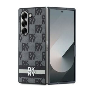 Back panel cover DKNY  DKNY Checkered Pattern Printed Stripes case for Samsung Galaxy Z Fold 6 - black 