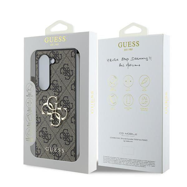 Tagakaaned Guess Guess Leather 4G Metal Logo Case for Samsung Galaxy Z Fold 6 - Brown