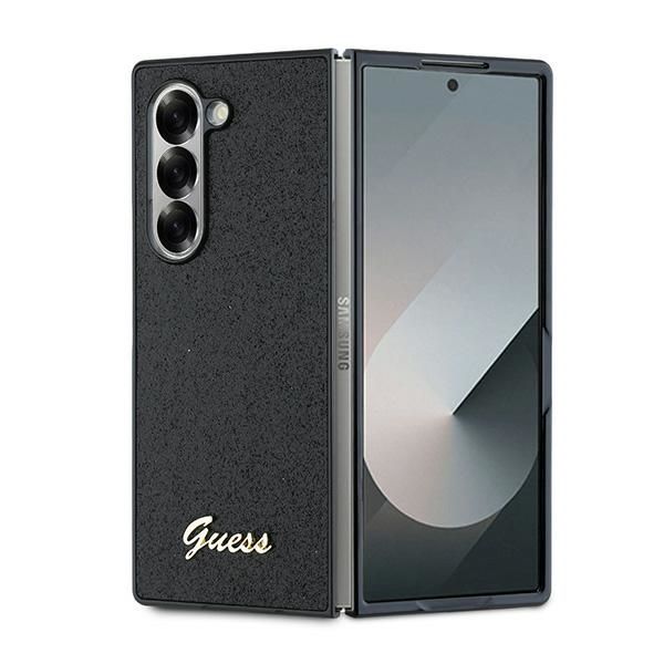 Aizmugurējais vāciņš Guess Guess 4G Glitter Script Case for Samsung Galaxy Z Fold 6 - Black