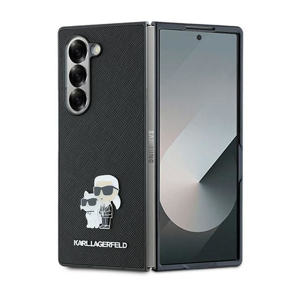 Tagakaaned Karl Lagerfeld Karl Lagerfeld Saffiano Metal Pin Case for Samsung Galaxy Z Fold 6 - Black