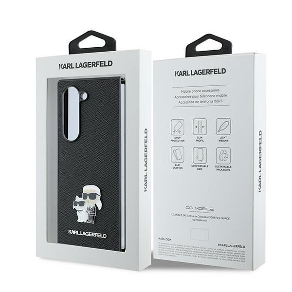 Tagakaaned Karl Lagerfeld Karl Lagerfeld Saffiano Metal Pin Case for Samsung Galaxy Z Fold 6 - Black