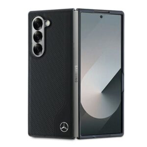 Чехол на заднюю панель Mercedes-Benz  Mercedes Leather Wood Imitation MagSafe Case for Samsung Galaxy Z Fold 6 - Black 