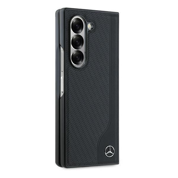 Tagakaaned Mercedes-Benz Mercedes Leather Wood Imitation MagSafe Case for Samsung Galaxy Z Fold 6 - Black