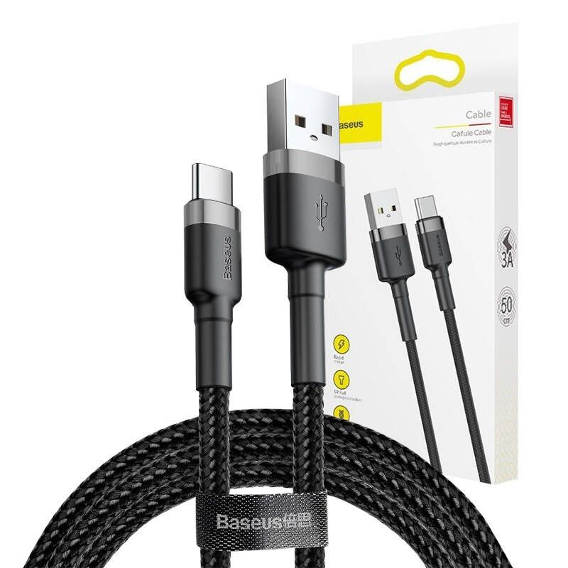 Cable Baseus Baseus Cafule cable USB-C 3A 1m (Gray+Black)