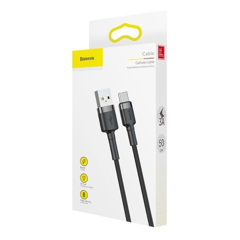 Cable Baseus Baseus Cafule cable USB-C 3A 1m (Gray+Black)