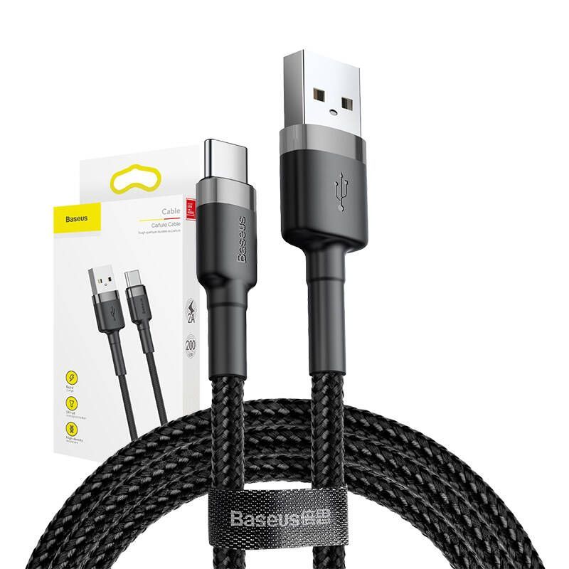 Cable Baseus Baseus Cafule cable USB-C 2A 2m (Gray+Black)