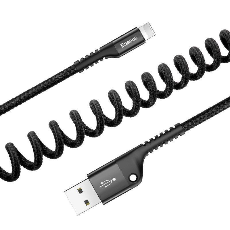 Cable Baseus Baseus Spring-loaded cable Lightning 1m 2A (black)