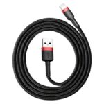 Kabelis Baseus  Baseus Cafule USB Lightning Cable 1,5A 2m (Black+Red) 