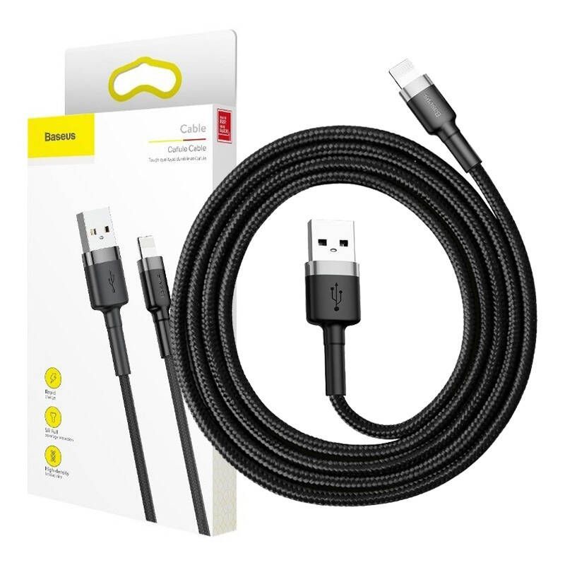 Cable Baseus Baseus Cafule USB Lightning Cable 1,5A 2m (Gray+Black)