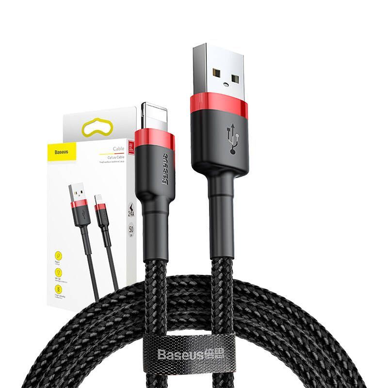 Cable Baseus Baseus Cafule USB Lightning Cable 2,4A 0,5m (Red+Black)