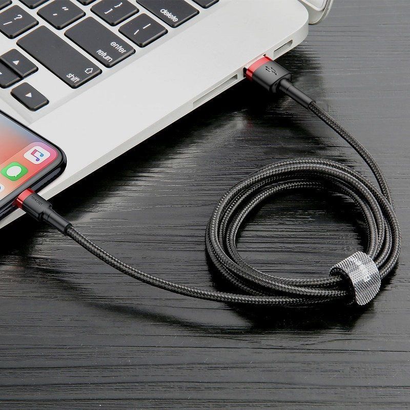 Cable Baseus Baseus Cafule USB Lightning Cable 2,4A 0,5m (Red+Black)