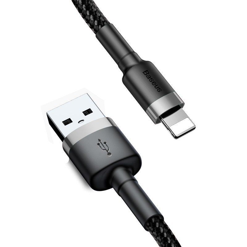 Cable Baseus Baseus Cafule USB Lightning Cable 2.4A 0.5m (Gray+Black)