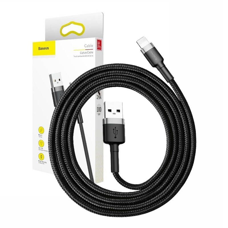Cable Baseus Baseus Cafule USB Lightning Cable 2.4A 0.5m (Gray+Black)