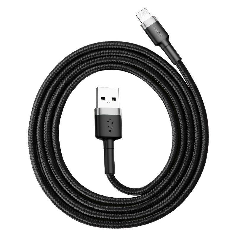 Cable Baseus Baseus Cafule USB Lightning Cable 2,4A 1m (Gray+Black)