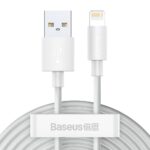 Kabelis Baseus  Baseus Simple Wisdom Data Cable Kit USB to Lightning 2.4A (2PCS/Set）1.5m White 