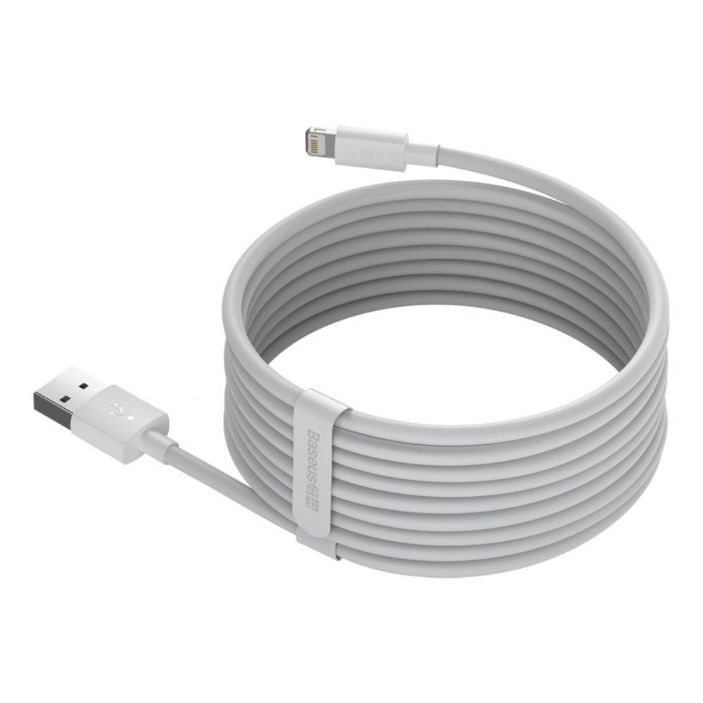 Cable Baseus Baseus Simple Wisdom Data Cable Kit USB to Lightning 2.4A (2PCS/Set)1.5m White