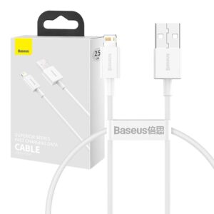 Cable Baseus  Baseus Superior Series Cable USB to Lightning, 2.4A, 0,25m (white) 