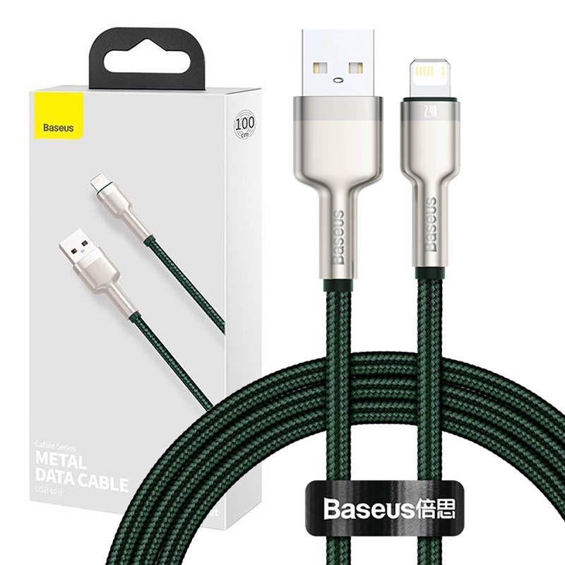 Cable Baseus USB cable for Lightning Baseus Cafule, 2.4A, 1m (green)
