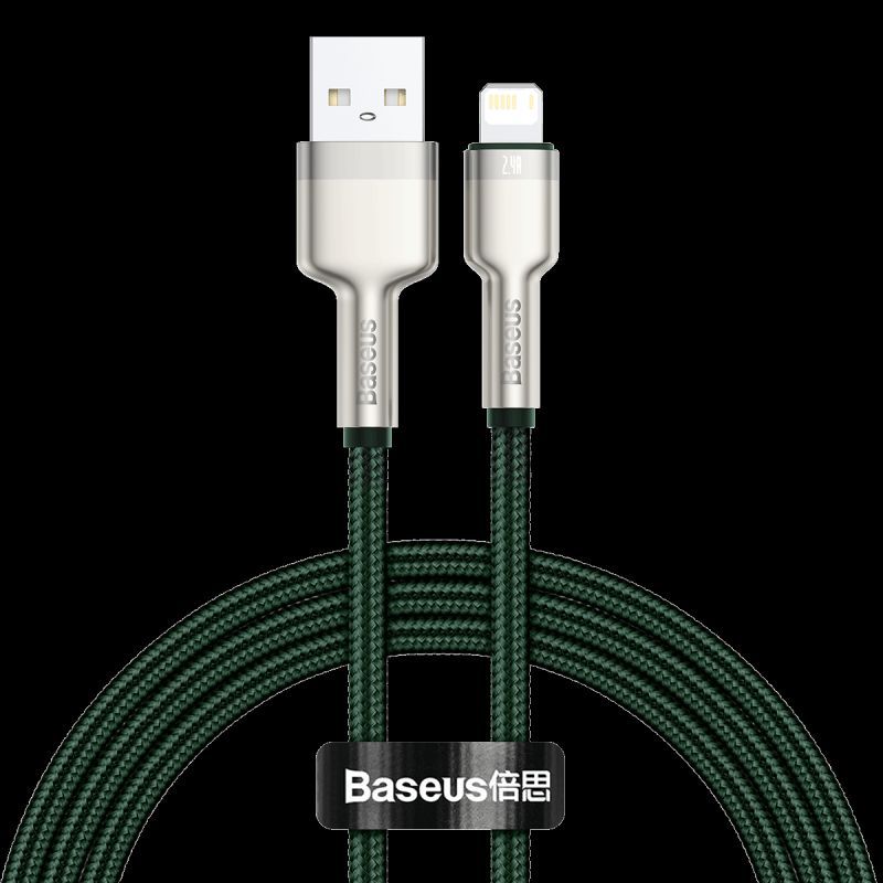 Cable Baseus USB cable for Lightning Baseus Cafule, 2.4A, 1m (green)